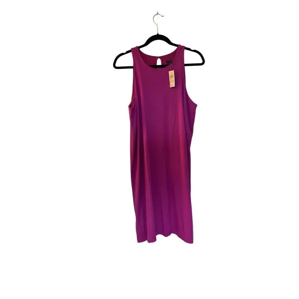 Ann Taylor, NWT, women’s fuchsia pink stretch shift dress size large